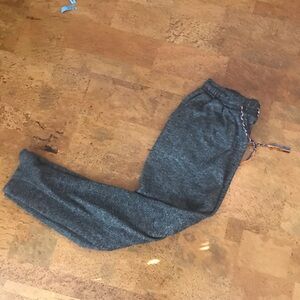Cropped Drawstring Gray Lounge Pants; Small